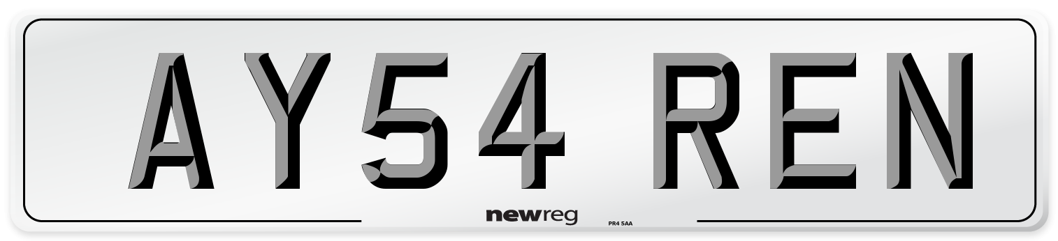 AY54 REN Number Plate from New Reg